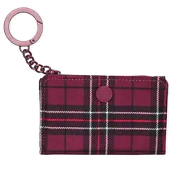 Victoria secret card wallet PINK Brand Zip Coin ID Accessory Plum Print Y2k Lady - Picture 1 of 16